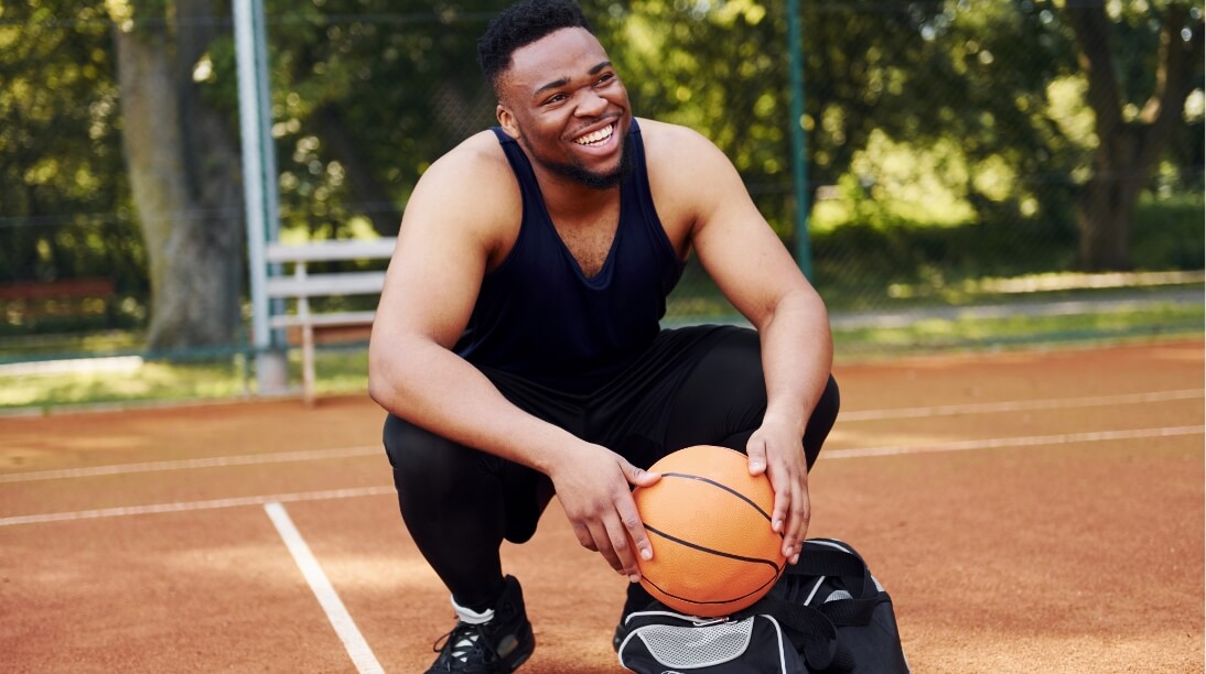 man with basketball
